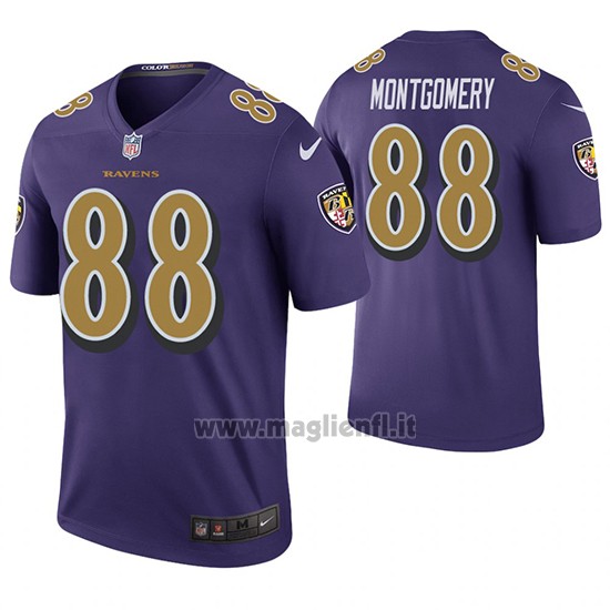 Maglia NFL Legend Baltimore Ravens Ty Montgomery Viola Color Rush